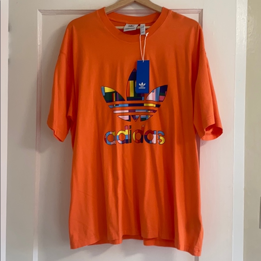 NWT Adidas orange logo tee